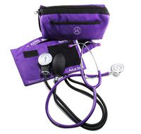 EMI #305 PURPLE Aneroid Sphygmomanometer Blood Pressure Monitor with Dual Head Stethoscope Set Kit