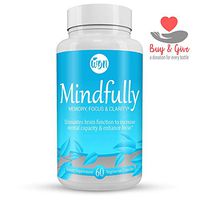 MINDFULLY Nootropic Brain Booster - Citicoline, Lion's Mane, Bacopa Monnieri & Ginkgo Biloba Supplement to Support Memory, Focus & Cognitive Function - 60 Vegetarian Capsules