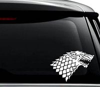 House Stark Game of Thrones Decal Sticker For Use On Laptop, Helmet, Car, Truck, Motorcycle, Windows, Bumper, Wall, and Decor Size- [8 inch] / [20 cm] Wide / Color- Matte White