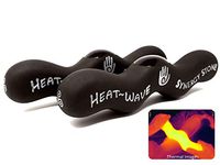 Heat-Wave (Original Black)(Set of 2) Synergy Stones - Contoured Hot Stone Massage Tools - Deep Heat for Muscle Tension Relief - Relaxing and Therapeutic - Matte Surface for on Skin with Oil only