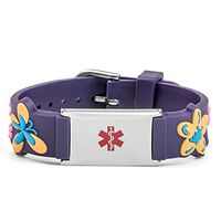 StickyJ USA Silicone Medical Flower Bracelet for Girls