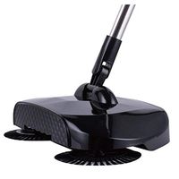 Cyt Hand Push Broom Dustpan Sweeper Household Combined Vacuuming Non-Electric Adjustable Length (color : Black)