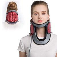XH Medical Cervical Neck Traction Device, Adjustable Neck Brace Fixation Spine Care Correction Unit Provide Relief for Neck and Upper Back Pain, Dizziness and Limb Numbness,red