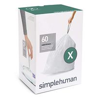 simplehuman Code X Custom Fit Drawstring Trash Bags, 80 Liter / 21 Gallon, 3 Refill Packs (60 Count)