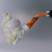 Meerschaum Ornate Turkish Sultan Tobacco Pipe 1/2 Bend by Paykoc M20010