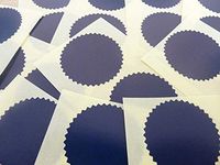 Minilabel Mini Sticker Pack Of 24 (Twenty-Four), 42mm Serrated Edge , Gloss Dark , Certificate Wafer Company Seal Labels , Stickers For Embossing , Legal & Awards