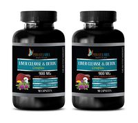 Liver Support Vitamins - Liver Cleanse & Detox Complex 900 MG - Extra Strength Formula - Milk Thistle for Weight Loss - 2 Bottles 180 Capsules