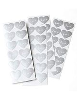 Gartner Studios Silver Love Heart Seals, 48 Count