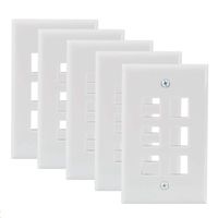 Keystone Wall Plates, MACTISICAL 6 Port Single Gang Keystone Face Plates 5 Pack