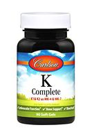 Carlson - K Complete, K1 & K2 as MK-4 & MK-7, Promotes Bone & Cardiovascular System Health, 90 Softgels