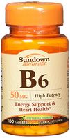 Sundown B-6 50 mg Tablets 150 Tablets