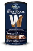 Biochem 100% Whey Isolate Protein - Chocolate Flavor - 15.4 oz - Pre & Post Workout - Meal Replacement - Keto-Friendly - 20g of Protein - Easily Digestible - Refreshing Taste - Easy to Mix