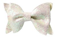 Bows Arts Silver Glitter Bow (White)