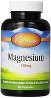 Carlson Magnesium 350 mg, Heart and Muscle Health, 90 Capsules