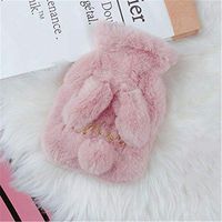 Cute Cartoon Rabbit Ear Water-Filled Plush Hot Water Bottle, Anti-scalding and Leak-Proof PVC Liner, Portable Winter Hand Warmer