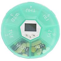 Yesbaby Digital Pill Organizer Storage Box Medicine Alarm Reminder with 4 Groups Alarm Clock LED Backlight (Color : Green)