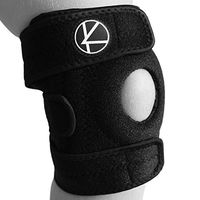 Adjustable Kids Knee Brace Support - Best Knee Support for Youth, Arthritis, ACL, MCL, LCL, Sports Exercise, Meniscus Tear. Open Patella Neoprene Stabilizer Wrap for Children, Boys, Girls (Black)