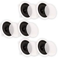 Theater Solutions CS6C in Ceiling 6.5" Speakers Surround Sound Home Theater 3 Pair Pack 3CS6C