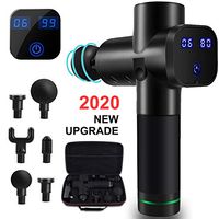Massage Gun, Newest Professional Deep Tissue Massager with Ultra-Quiet 6-Speed Touch Screen Adjustment, Timer Function and 6 Massage Heads for Muscle Tension Relief (Black)