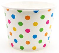 16 oz Paper Ice Cream Cups - 1,000 / Case (Polka Dot)