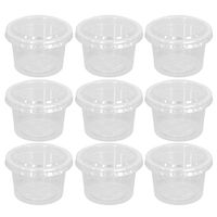 50PCS Disposable Clear 4oz 100ML Portion Cups with Lids for BBQ Picnic Restaurant