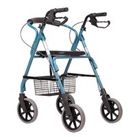 TYJ-USA Elderly Walker Elderly Buying Food Push Shopping Cart Traveling Walker Aluminum Four Wheels Driver (Color : Blue, Size : 6856cm)
