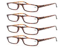 MODFANS Reading Glasses Demi +2.5-4 Pairs Fashion Readers Narrow Frame Spring Hinge for Men Women