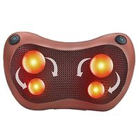 ThinIce Back Massager Pillow,Shiatsu Massage,Neck Deep Kneading Heated Massage with Flexible Strap, Adapter for Neck,Legs,Feet at Home,in Car and Office