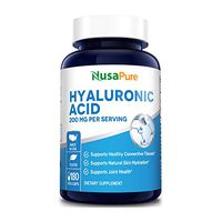 Hyaluronic Acid 200mg 180 Veggie Capsules (Non-GMO & Gluten Free) - Support Healthy Joints - Promote Healthy Skin - 200mg per Serving Extra Sodium 6mg