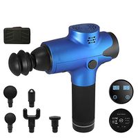 LONGTIME Handheld Massage Gun Cordless Deep Tissue Relaxation Muscle Blue (20 Speed Levels / 6 Heads)