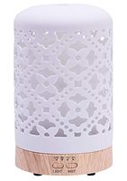 Altrasonic Diffuser for Essential Oil, White Ceramic Aromatherapy Diffuser with 4 Timer&7 Color Changing Light, Cool Mist Humidifier for Home Office Bedroom, BPA-Free（Medallion）