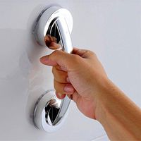 Fheaven Safety Bath Door Handle Suction Cup Handrail Grab Bathroom Grip Tub Shower Bar Rail (Silver)