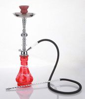 1 hose 21" Morocco Red Hookah Shisha Nargila water glass vase pipes smoke sale