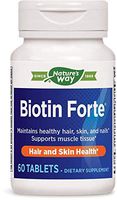 Nature's Way Biotin Forte 5 Milligrams Without Zinc 60 Tablets. Pack of 3 bottles