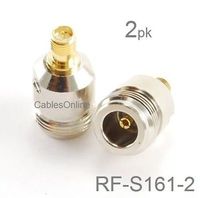 CablesOnline, 2-Pack N-Type Female / (Reverse Polarity SMA) RP-SMA Female RF Adapters , RF-S161-2