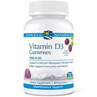 Nordic Naturals Vitamin D3 Gummies, 1000 IU Vitamin D3 Cholecalciferol, Supports Calcium Absorption for Bone Health, Mood, and Immune Health*, Wild Berry Flavor, 60 Gummies