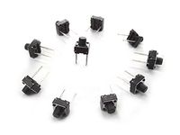 MakerSpot 6mm 2 Pin Panel PCB Momentary Tactile Tact Push Button Switch Through Hole Breadboard Friendly x 10 Pack