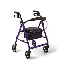 Super Light Rollator Lightweight Aluminum Loop Brake Folding Walker Adult Height Adjustable Seat by Legs and Arms