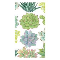Caspari Succulents Paper Guest Towel Napkins - 60 Count
