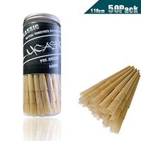 LucaSng Cones Classic King Size | 50 Pack | Natural Pre Rolled Rolling Paper with Tips & Packing Sticks Included