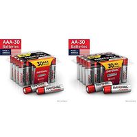 Rayovac Fusion Combo Pack 30x AA and 30x AAA Batteries (60Count), Premium Alkaline Double A and Triple A Batteries