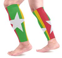 Abbylife Myanmar Flag 1 Pair Leg Brace Compression Long Cooling Sports Leg Sleeve