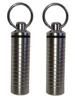 SS Holders Stainless Steel Keychain Pill Fob, Set of 2