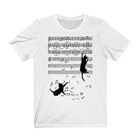 Short Sleeve Tee Blouse for Women,Amiley Womens Cat Sheet Music Print O-Neck Casual Summer Short Sleeve T Shirts Blouses Tops