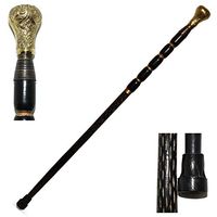 Eve.Store 38" Walking Stick in Steel - Solid Metal Canes with Detachable Brass Knob Handle - Handmade in Golden Finish - Unique Gentleman Decorative Walking Sticks and Canes for Men/Women/Seniors