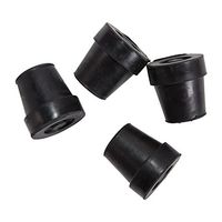DMI Durable Replacement Quad Cane Tips, 1/2 Inch, 4 per Box, Black