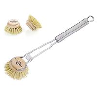 Kuchenprofi Classic Stainless Steel Dishwashing Brush w/ 2pk Replacement Heads