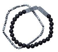 Bops Zengo Aromatherapy On The Go, Unisex Essential Oil Diffuser Bracelet Set (2pc), Natural Stones, Wood, Genuine Porous Lava Stone (Lava Silver)