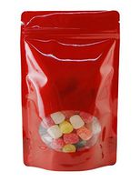 BAP 4 oz Red Window Stand up Pouch, Zip (100 pcs)
