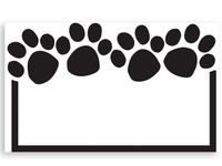 Pack Of 50, Paw Print Enclosure Card 3-1/2" x 2-1/4" Made In USA